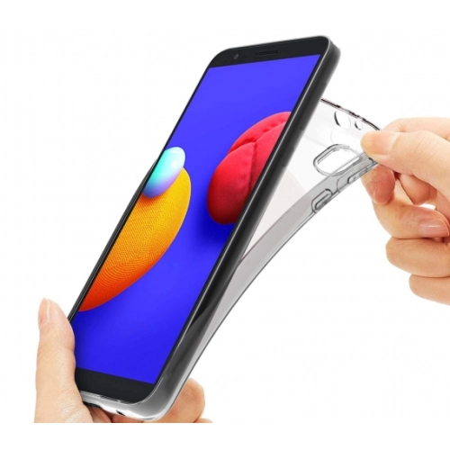 Samsung Galaxy A01 Core Kılıf Kamera Korumalı Esnek Silikon Kapak - Şeffaf