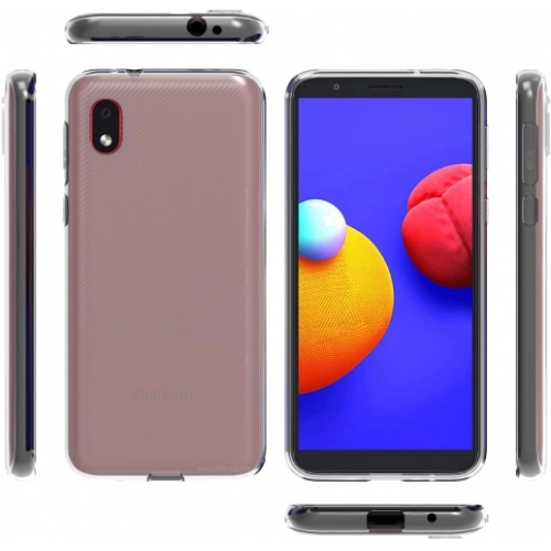 Samsung Galaxy A01 Core Kılıf Kamera Korumalı Esnek Silikon Kapak - Şeffaf