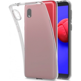 Samsung Galaxy A01 Core Kılıf Kamera Korumalı Esnek Silikon Kapak - Şeffaf