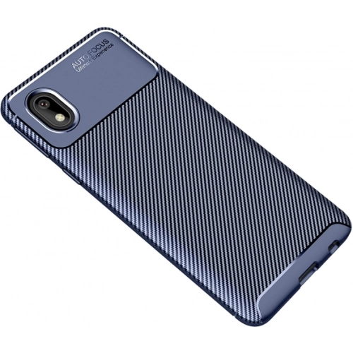 Samsung Galaxy A01 Core Kılıf Silikon Parmak İzi Bırakmayan Karbon Soft Negro Kapak - Lacivert