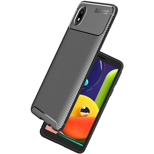 Samsung Galaxy A01 Core Kılıf Silikon Parmak İzi Bırakmayan Karbon Soft Negro Kapak - Siyah