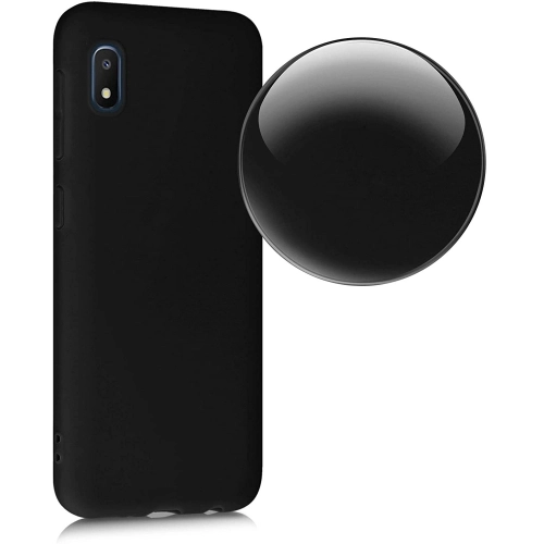 Samsung Galaxy A01 Core Kılıf Silikon Mat Esnek Kamera Korumalı Biye Kapak - Siyah