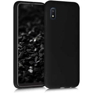 Samsung Galaxy A01 Core Kılıf Silikon Mat Esnek Kamera Korumalı Biye Kapak - Siyah