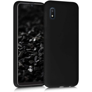 Samsung Galaxy A01 Core Kılıf Silikon Mat Esnek Kamera Korumalı Biye Kapak - Siyah