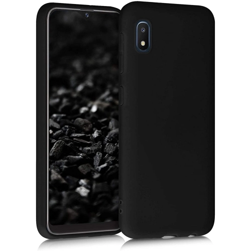Samsung Galaxy A01 Core Kılıf Silikon Mat Esnek Kamera Korumalı Biye Kapak - Siyah