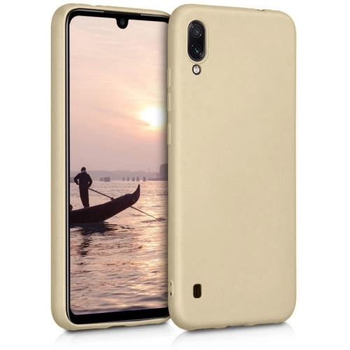 Samsung Galaxy A01 Kılıf İnce Soft Mat Renkli Esnek Silikon Kapak - Gold