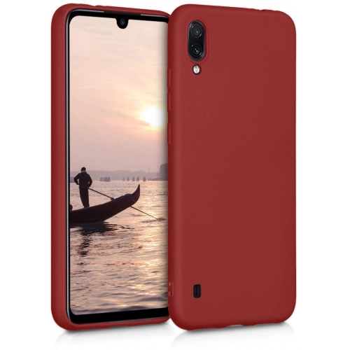 Samsung Galaxy A01 Kılıf İnce Soft Mat Renkli Esnek Silikon Kapak - Mürdüm