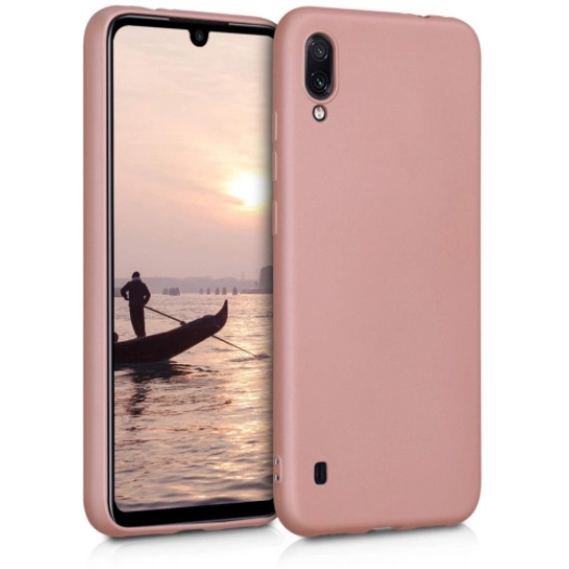Samsung Galaxy A01 Kılıf İnce Soft Mat Renkli Esnek Silikon Kapak - Rose Gold