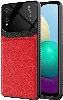 Samsung Galaxy A02 Kılıf Deri Görünümlü Emiks Kapak - Kırmızı