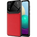 Samsung Galaxy A02 Kılıf Deri Görünümlü Emiks Kapak - Kırmızı