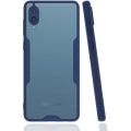 Samsung Galaxy A02 Kılıf Renkli Silikon Kamera Lens Korumalı Şeffaf Parfe Kapak - Lacivert