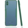 Samsung Galaxy A02 Kılıf Renkli Silikon Kamera Lens Korumalı Şeffaf Parfe Kapak - Yeşil