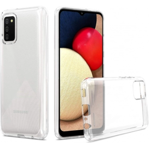 Samsung Galaxy A02s Kılıf Kamera Korumalı Esnek Silikon Kapak - Şeffaf