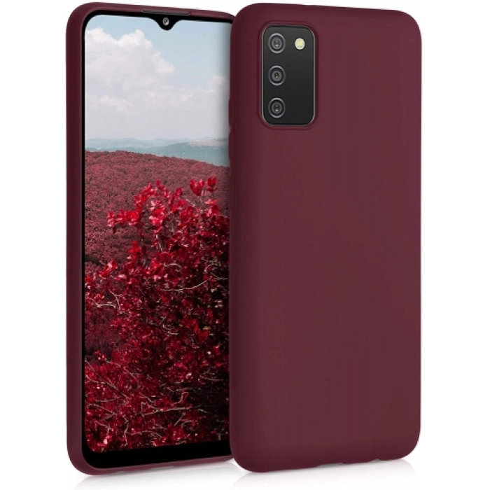 Samsung Galaxy A02s Kılıf İnce Soft Mat Renkli Esnek Silikon Kapak - Mürdüm