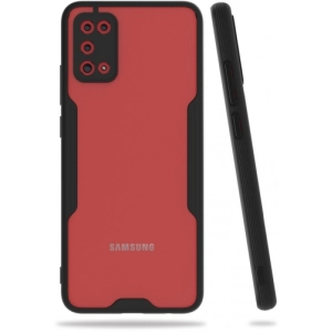 Samsung Galaxy A02s Kılıf Renkli Silikon Kamera Lens Korumalı Şeffaf Parfe Kapak - Siyah