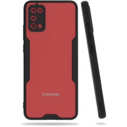 Samsung Galaxy A02s Kılıf Renkli Silikon Kamera Lens Korumalı Şeffaf Parfe Kapak - Siyah