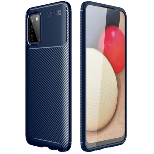 Samsung Galaxy A02s Kılıf Silikon Parmak İzi Bırakmayan Karbon Soft Negro Kapak - Lacivert