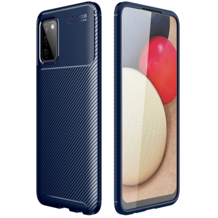 Samsung Galaxy A02s Kılıf Silikon Parmak İzi Bırakmayan Karbon Soft Negro Kapak - Lacivert