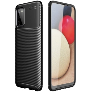 Samsung Galaxy A02s Kılıf Silikon Parmak İzi Bırakmayan Karbon Soft Negro Kapak - Siyah