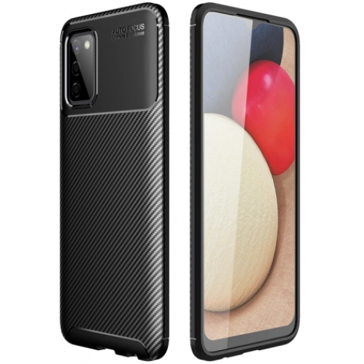 Samsung Galaxy A02s Kılıf Silikon Parmak İzi Bırakmayan Karbon Soft Negro Kapak - Siyah