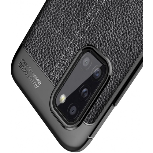 Samsung Galaxy A02s Kılıf Deri Görünümlü Lüks Parmak İzi Bırakmaz Niss Silikon Kapak - Siyah