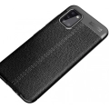 Samsung Galaxy A02s Kılıf Deri Görünümlü Lüks Parmak İzi Bırakmaz Niss Silikon Kapak - Siyah