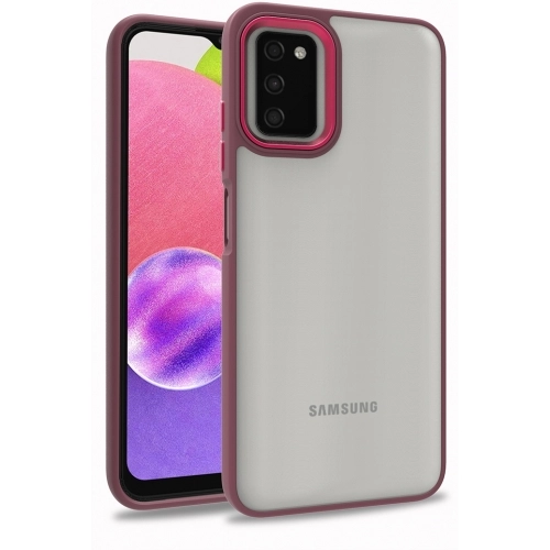 Samsung Galaxy A03s Kılıf Electro Silikon Renkli Flora Kapak - Kırmızı