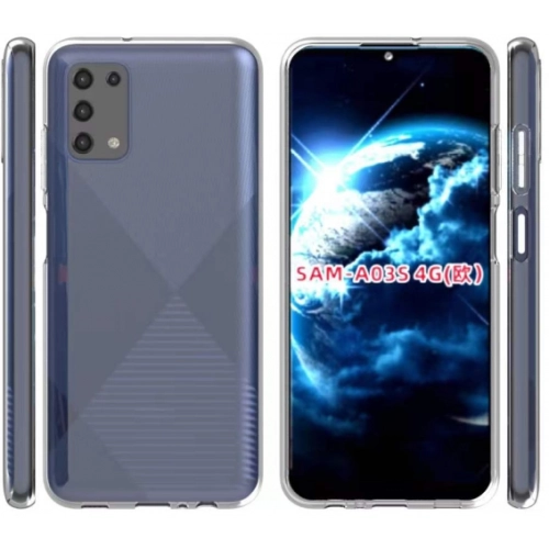 Samsung Galaxy A03s Kılıf Kamera Korumalı Esnek Silikon Kapak - Şeffaf