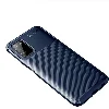 Samsung Galaxy A03s Kılıf Karbon Serisi Mat Fiber Silikon Negro Kapak - Lacivert