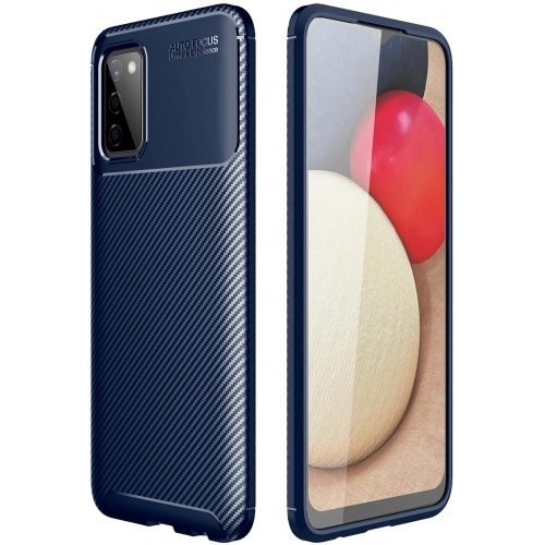 Samsung Galaxy A03s Kılıf Silikon Parmak İzi Bırakmayan Karbon Soft Negro Kapak - Lacivert