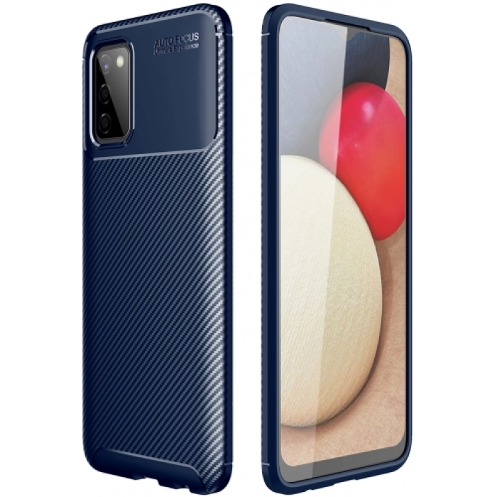 Samsung Galaxy A03s Kılıf Silikon Parmak İzi Bırakmayan Karbon Soft Negro Kapak - Lacivert