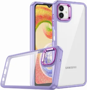 Samsung Galaxy A04e Kılıf Electro Silikon Renkli Flora Kapak - Lila