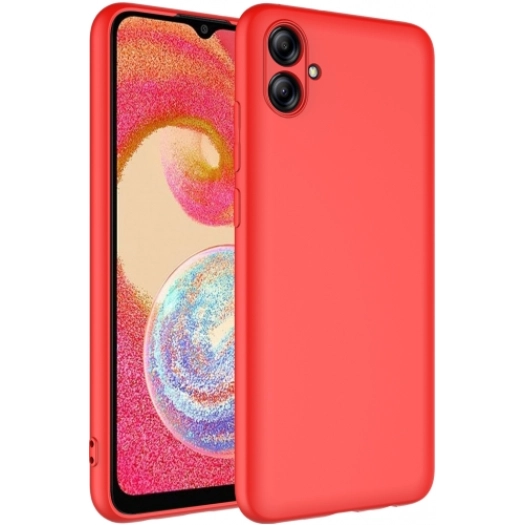 Samsung Galaxy A04e Kılıf İçi Kadife Mat Mara Lansman Silikon Kapak  - Kırmızı