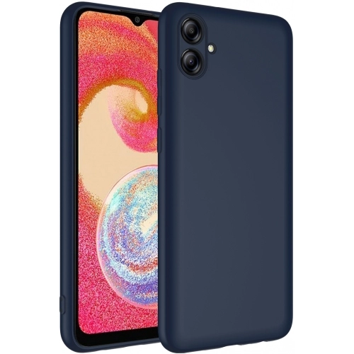 Samsung Galaxy A04e Kılıf İçi Kadife Mat Mara Lansman Silikon Kapak  - Lacivert