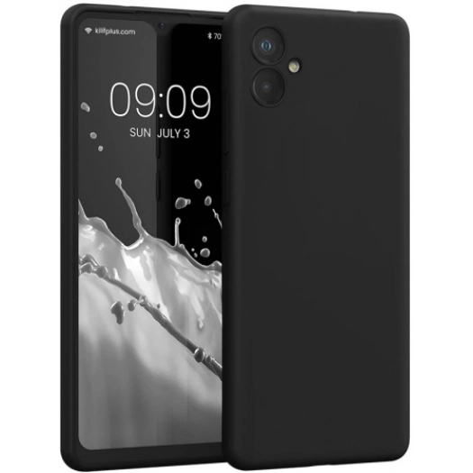 Samsung Galaxy A04e Kılıf İnce Soft Mat Renkli Esnek Silikon Kapak - Siyah