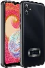 Samsung Galaxy A04e Kılıf Kamera Korumalı Silikon Logo Açık Omega Kapak - Siyah
