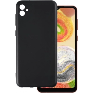 Samsung Galaxy A04e Kılıf Silikon Mat Esnek Kamera Korumalı Biye Kapak - Siyah