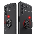 Samsung Galaxy A04s Kılıf Renkli Silikon Yüzüklü Standlı Auto Focus Ravel Kapak - Siyah