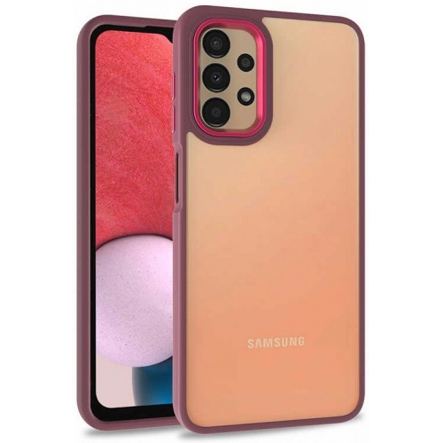 Samsung Galaxy A04s Kılıf Electro Silikon Renkli Flora Kapak - Kırmızı