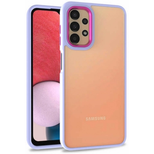 Samsung Galaxy A04s Kılıf Electro Silikon Renkli Flora Kapak - Lila