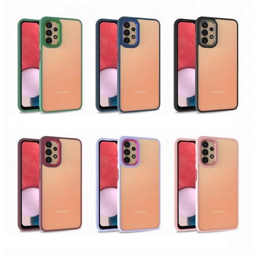 Samsung Galaxy A04s Kılıf Electro Silikon Renkli Flora Kapak - Lila