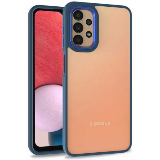 Samsung Galaxy A04s Kılıf Electro Silikon Renkli Flora Kapak - Mavi