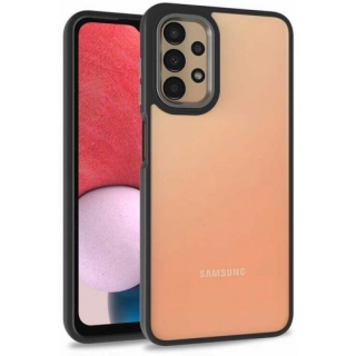 Samsung Galaxy A04s Kılıf Electro Silikon Renkli Flora Kapak - Siyah