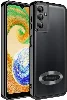 Samsung Galaxy A04s Kılıf Kamera Korumalı Silikon Logo Açık Omega Kapak - Siyah