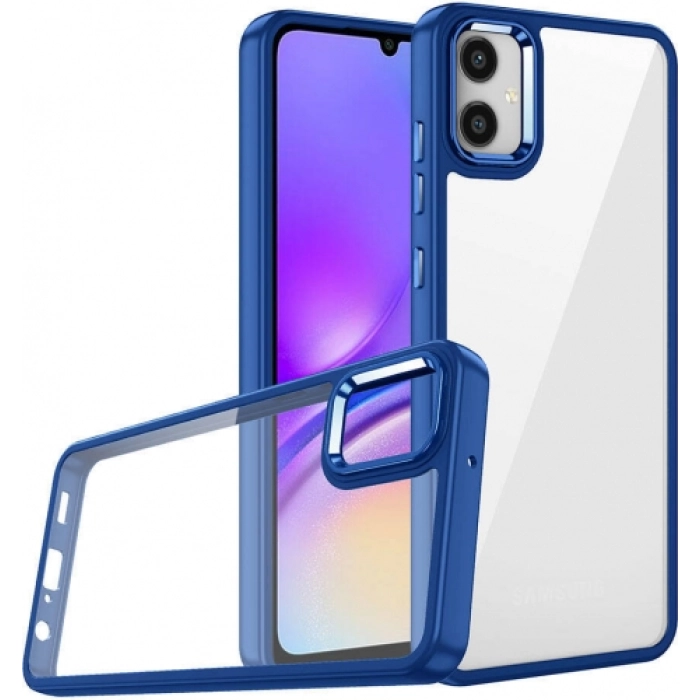 Samsung Galaxy A05 Kılıf Electro Silikon Renkli Flora Kapak - Mavi