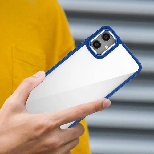 Samsung Galaxy A05 Kılıf Electro Silikon Renkli Flora Kapak - Mavi