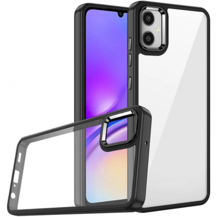 Samsung Galaxy A05 Kılıf Electro Silikon Renkli Flora Kapak - Siyah