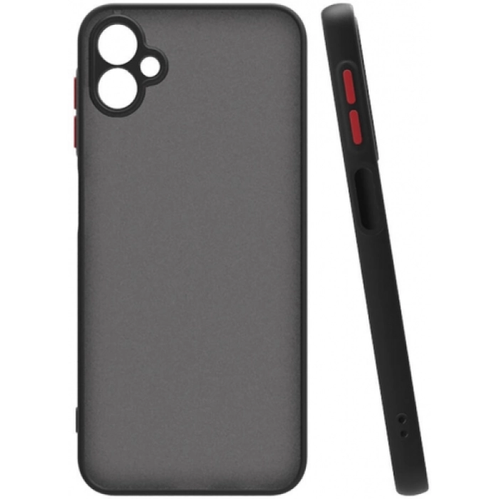 Samsung Galaxy A05 Kılıf Kamera Korumalı Arkası Şeffaf Mat Silikon Kapak - Siyah