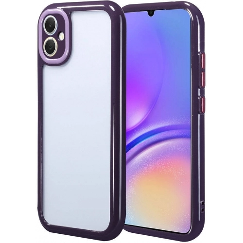 Samsung Galaxy A05 Kılıf Kamera Korumalı Renkli Kenar ve Çerçeve Tasarımlı Vitamin Kapak - Mürdüm