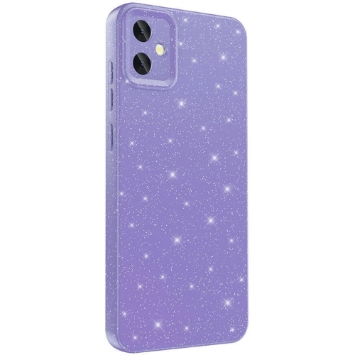 Samsung Galaxy A05 Kılıf Kamera Korumalı Simli Parlak Lüks Silikon Koton Kapak - Mor